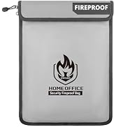 Epritliber Fireproof Document Bag 2000°F, 15x11’’ Waterproof Fireproof Money Bag for Cash, Two Po...