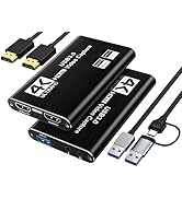 XIIXMASK Video Capture Card, USB 3.0 Capture Card 4K HDMI Loop-Out, 1080P 60FPS/2K 30FPS Video Ga...