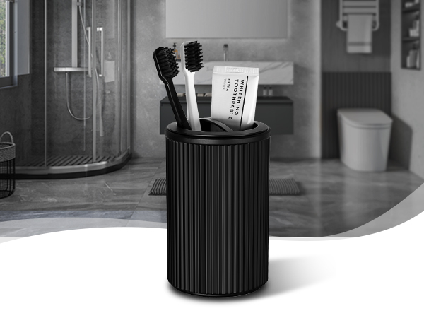 black bathroom accessories set