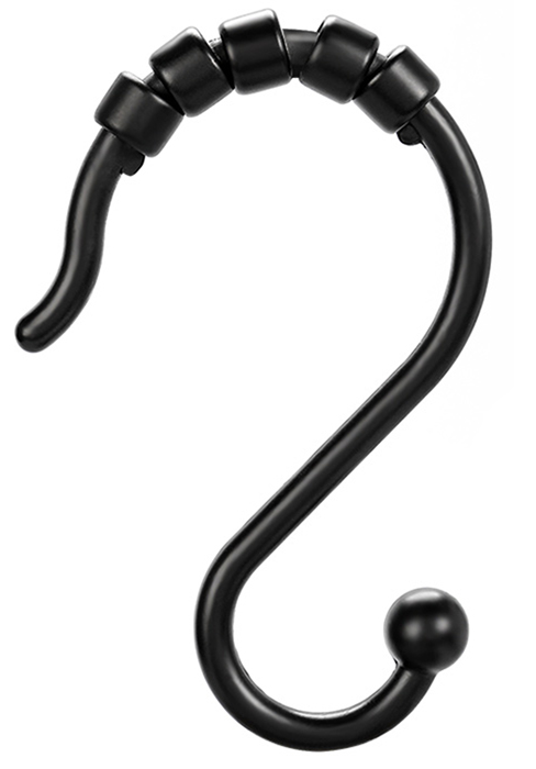 S roller ball shower curtain hooks