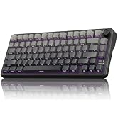 RedThunder K75 Wireless Mechanical Gaming Keyboard with Knob, 75% Layout Creamy Keyboard with Sid...