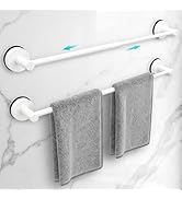 Adjustable Suction Cup Towel Bar for Bathroom Wall,14.6Inch~24 Inch Towel Racks for Bathroom,Stai...