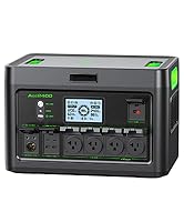 2400W Portable Power Station 1843Wh Outdoor Solar Generator with 2400W(4800W Peak) 4 AC Outlets, ...