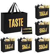 Epoesch 5 Senses Gift Bags for Him With Labels And Tissue Paper,12.6"X8.7"X4" Sight Smell Touch T...
