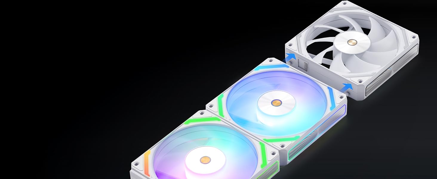 Addressable RGB Compatible wireless modular fan low noise quiet HDB bearing