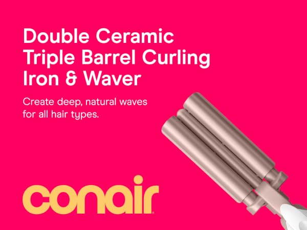 Double Ceramic Triple Barrel Curling Iron & Waver