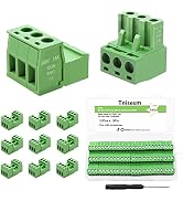 Tnisesm 12Pcs 3 Pin Screw Terminal Block Connector 5.08mm Pitch Pluggable with 3 Pin Phoenix Plug...