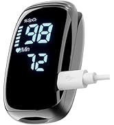 Finger Pulse Oximeter, Fingertip Blood Oxygen Saturation with Pulse Monitor, Oximeter with Lanyar...