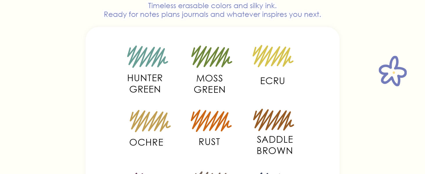 erasable gel pen set of 9-rustic