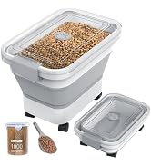 DDMOMMY 20-23 Lbs Dog Food Storage Container, Collapsible Dog Food Container with Transparent Air...