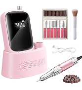 Wea&Hea 50,000 RPM Electric Nail Drill for Acrylic Gel Nails, Pink | Rechargeable cordless design...