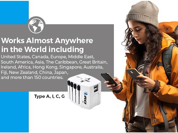 universal plug adapter for worldwide travel