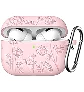 Lerobo Flower Engraved Cover Compatible with Airpods Pro Case 2nd 1st Generation Case USB C, Soft...