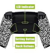 eXtremeRate Textured White Back Paddles Programable Rise 2.0 Remap Kit for PS5 Controller BDM-010...