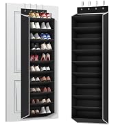 REGELETO 10 Tiers Large Size Over the Door Shoe Organizer Storage, Hanging Shoe Rack for Door wit...