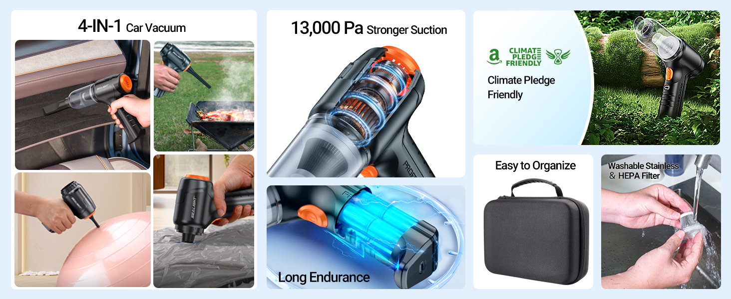 car vacuum sealight mini vacuum wireless handheld car vacuum cleaner high power suction