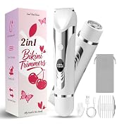 Wea&Hea Bikini Trimmer for Women, 2 in 1 Electric Razor Body Shaver | 2 grooming heads, IPX7 wate...