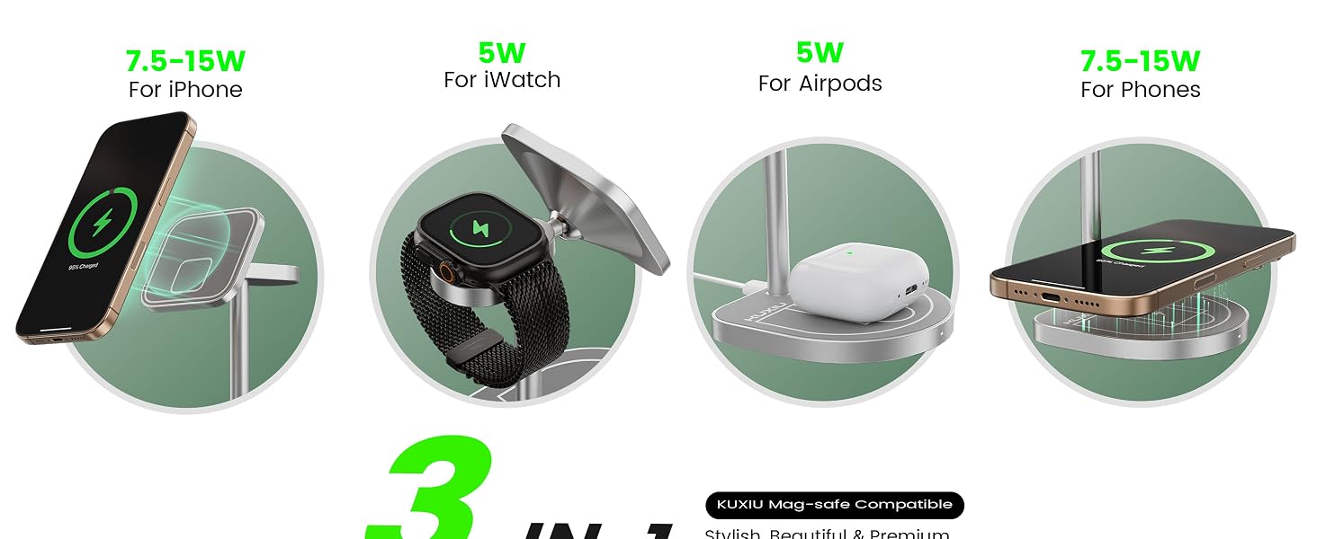 iphone charger station 3 in 1 charger wireless charging station for multiple devices for apple