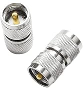 Anina UHF PL259 Male to Male Coax Connector, 2 Pcs Low Loss RF PL-259 Adapter for CB Ham Radio An...