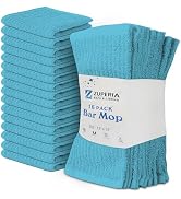 ZUPERIA Premium Bar Mop 16 Pack (12 x 12) - 100% Cotton Cleaning Towels Made with Ribbed Design f...