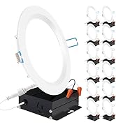 Sunco Lighting 12 Pack 6 Inch Ultra Thin LED Recessed Ceiling Lights Slim, 5000K Daylight, Dimmab...