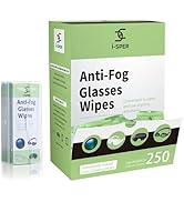 250 Count Anti Fog Lens Wipes for Eyeglasses, Pre-Moistened Individual Wrapped Glasses Wipe Lens ...