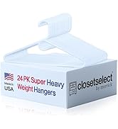 Super Heavy Duty Plastic Hangers, Made in USA, White Super Heavy Weight Hanger, 24 Pack