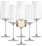 Zwiesel Glas Sensa Sparkling Wine Glass Light & Fresh (Set of 6), Filigree Champagne Glasses, Dis...