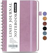 LEAGIM Lined Spiral Journal Notebook for Women & Men, College Ruled Hardcover Notebook for Work &...