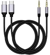Aux to USB C, 2Pack 3.28ft USB C to 3.5mm Audio Aux Jack Cable,Car Stereo Cord Compatible for iPh...