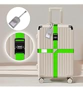 Luggage Straps for Suitcases,Travel Luggage Straps with Lock and Luggage Tags,Adjustable Bright-C...