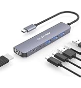 LENTION USB C Hub, 6 in 1 USB C to USB Adapter, USB C Multiport Hub with 4K HDMI Port, 1 USB-C Da...