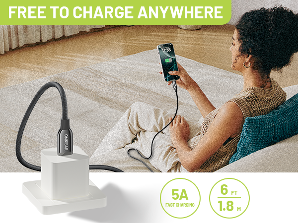 6ft usb c fast charging cable