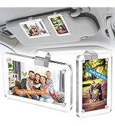 Azumavi 2Pcs Magnetic Car Picture Holder for Visor, Car Photo Holder with Clips, Visor Clip Photo...