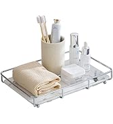 Dobbyby Vanity Tray Makeup Organizer Cosmetics Storage Bathroom Skincare Organizer Countertop Dis...