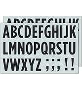 2 inch Black Letter Stickers, Large Waterproof Vinyl Stick On Letters - 10 Sheets
