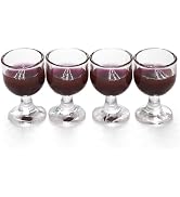 4Pcs Miniature Wine Glasses, Red, 1:12 Scale Dollhouse Accessories, Room Decoration Display