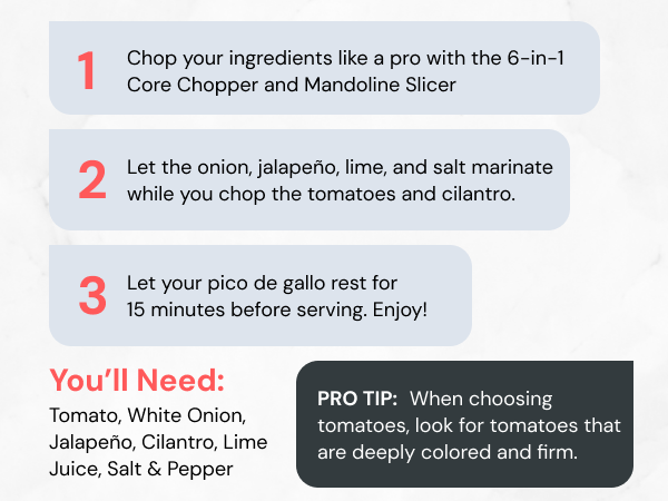 Recipes made easy with Fullstar Pro Core Chopper and Mandoline Slicer