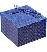 DaYammi 100Pcs Blue Dessert Plates 6" with Forks 5.7"- Small Disposable Dessert Plates- Serve 50 ...