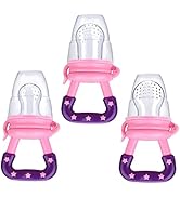 3 Pack Baby Food Feeder Fruit Food Silicone Nipple Teething Toy Reusable Aching Gums Pacifier,Pink