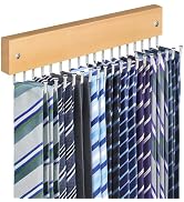 Tie Rack Belt Hanger Wall Mounted, Lomrsiul Non Slip 180 Degree Rotating Tie Organizer for Men Cl...