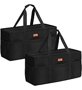 LHZK Standing Extra Large Utility Tote Bag with Metal Wire Frame and the Sides Rinforced, Large C...