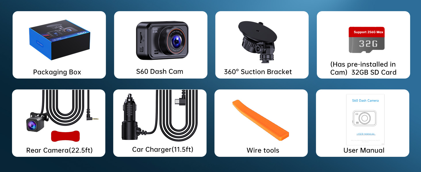 hidden dash cam front and rear