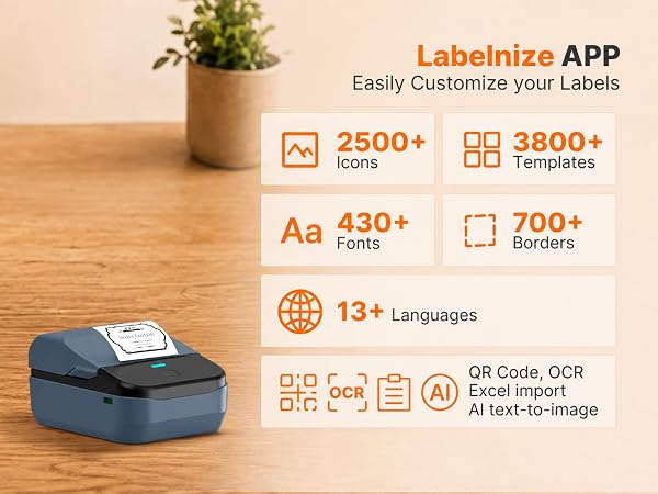 label maker machine with tape label printer thermal printer sticker printer thermal label printer