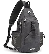 G4Free Canvas Sling Bag Crossbody Backpack with USB Charging Port & RFID Blocking, Hiking Daypack...