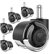 MaxGear Office Chair Wheels, 2 Inch Replacement Soft Mute Desk Caster Wheels for Work & Gaming Ch...
