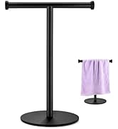 Hand Towel Holder, Matte Black Bathroom Towel Racks, Countertop Towel Stand, T-Shape Towel Holder...