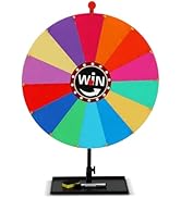 Deerift 24 Inch Tabletop Spinning Prize Wheel,Spin Wheel for Prizesm,Wheel of Fortune GameSpin,Wh...