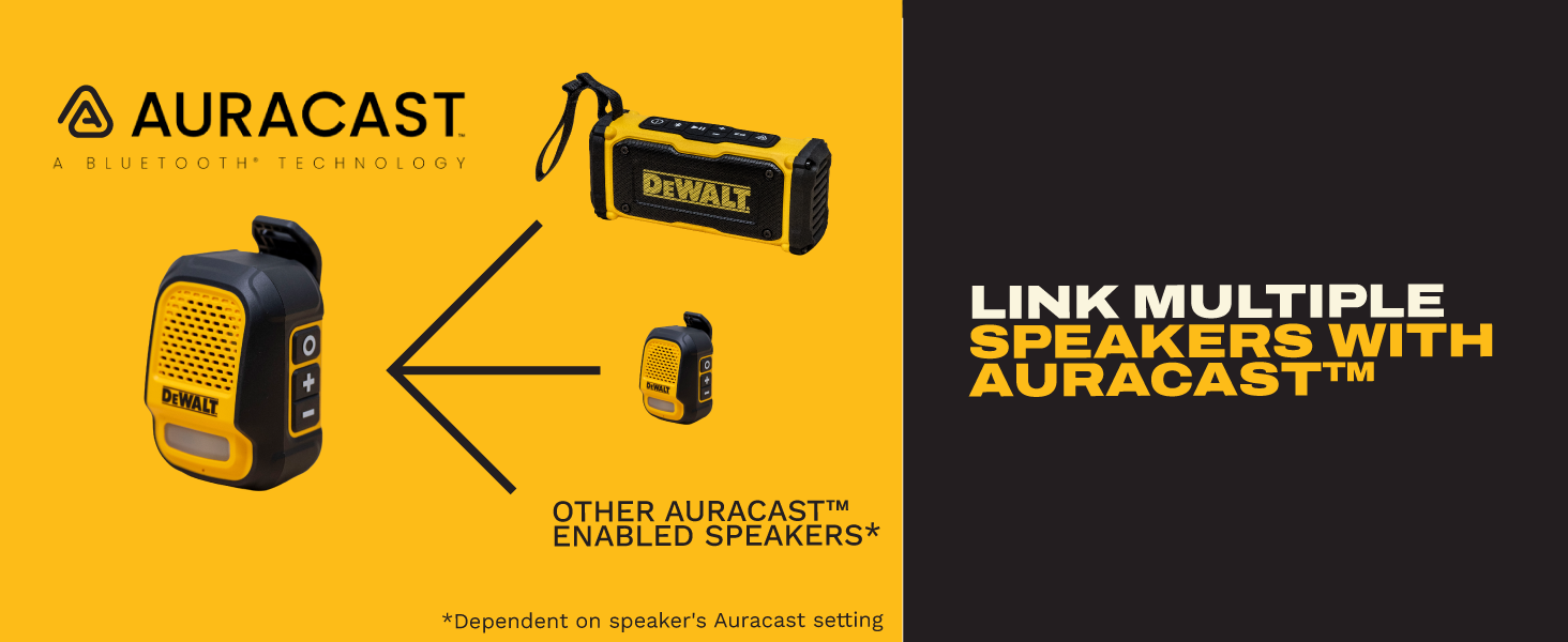 Multi-Speaker Linking Capability — Connect and sync with compatible large and mini speakers