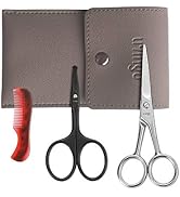 LIVINGO 4.5 inches Beard & Mustache Scissors for Men, Professional Rounded Tip Safety Sharp Stain...